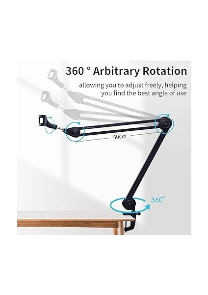 Gms-03 Masaüstü Mikrofon Standı Damik/kapasitör Mikrofon Iç Büyük Boyutlu Ayarlanabil Katlanabil Kol Standı Darbeye Dayanıklı Tutuculu Ağır Hizmet Mikrofon Kol Braketi Stüdyo Ka fırsatları