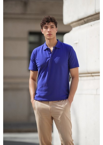Erkek %100 Pamuklu Lakost Kumaş Regular Fit Polo Yaka T-Shirt fiyatları