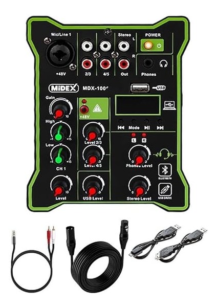 MDX-100 Stüdyo Kayıt Için Ses Kartlı Mixer +48V Phantom Power ile Stüdyo Mikser fiyatları