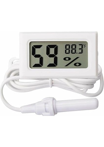 Nem Sıcaklık Isı Ölçer Problu Dijital Termometre Higrometre Akvaryum Kuluçka Iç Dış Mekan