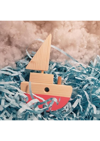 Oyuncak Baby Gemi, Dekoratif Doğal + 1+2+3+4 Yaş Erkek Kız Çocuklar Için Oyuncak Gemi (Gül Kurusu)