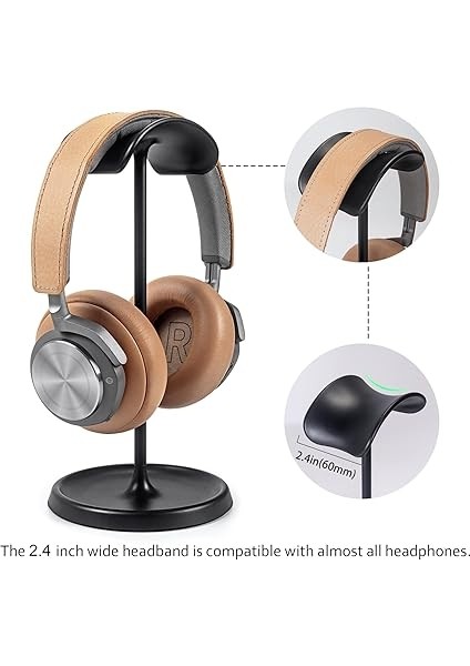 Kulaklık Standı, Depolama Tepsili Kananisli Kulaklık Standı, Airpods Max, Beats, Bose, Sennheiser, Sony, Audio-Technica Nane Daha Fazlası Için Ağır Tabanlı Oyun Kulaklığı Tutacağı Siyah, Qincoon fırsatları