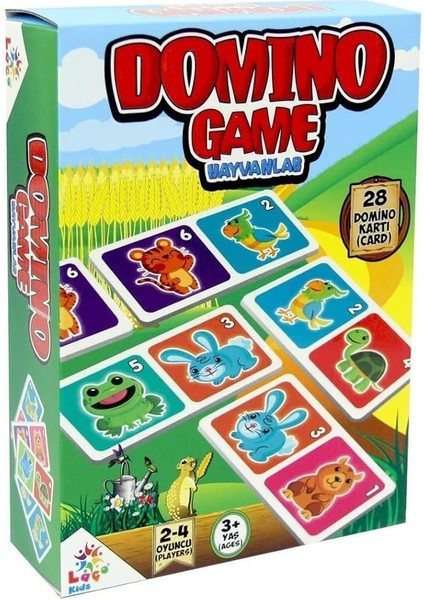Domino Game Hayvanlar Kartları, 28 Kart, 2-4 Oyuncu, 3 Yaş ve Üzeri