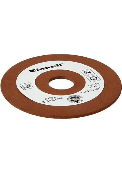 Einhell Zincir Bileme Taşı Ø 108 mm (Zincir Testere Bileme Cihazı Aksesuarı, Kalınlık 3,2 Mm, 23 mm Mil Bağlantısı, P100 Grit, Einhell Zincir Bileme Cihazları Için Uygun) - 4500076