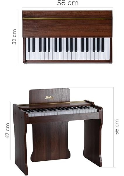 CP-360C Ahşap Çocuk Piyanosu Pilli 37 Tuşlu Gerçek Piyano Tuşları fırsatları