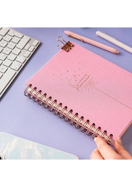 A5 Spiralli Keten Süresiz Planlayıcı Ajanda Şeker Pembe modelleri