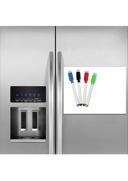 Manyetik Buzdolabı Magnet Not Panosu Mıknatıslı Yazı Tahtası 30X42 cm + 4 Kalem