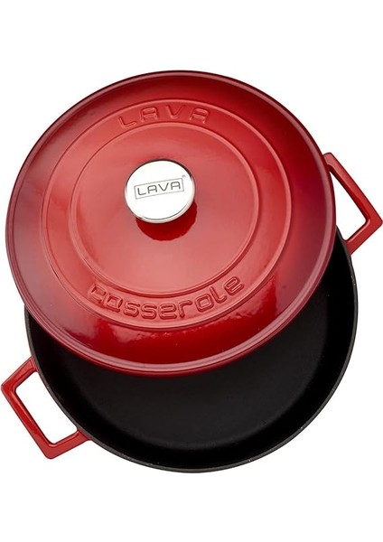 Metal Döküm Çok Amaçlı Yayvan Tencere, Trendy, 28 Cm, 3.51 L Hacim, Kırmızı fiyatları
