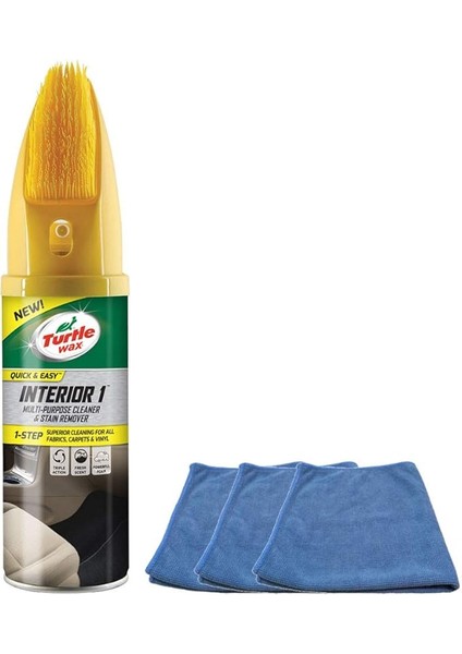 Wax Fırçalı Koltuk Döşeme ve Halı Temizleyici 400 ml + Mikrofiber Bez 3 Adet