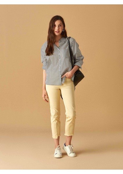 Kısa Paça Pantolon Ekru Y1853119_049