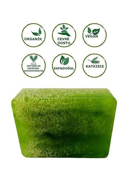 Lifli Katı Doğal Sabun Aloe Veralı El Yüz Saç Vücut Için, El Yapımı Banyo Sabunu 130GR indirimleri