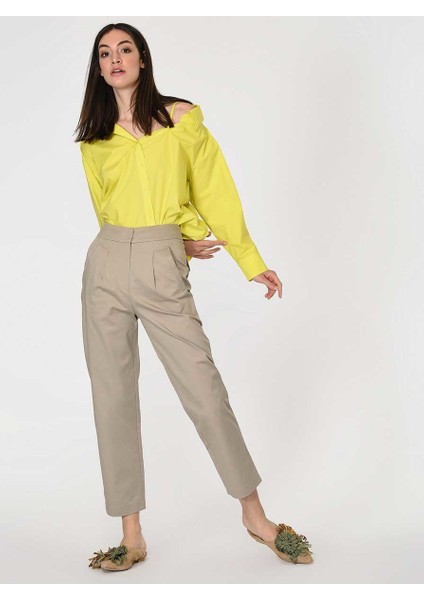 Yüksel Bel Kadın Pantolon Taş Y1912066_044