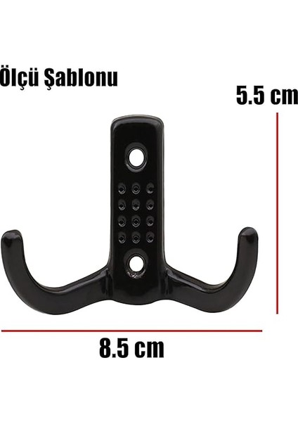 Noktalı Vestiyer Duvar Askısı Dolap Elbise Askılığı Siyah Metal Askı (10 Adet) modelleri