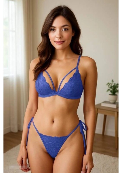 Çapraz Askılı Dantel Iç Giyim Seti V1703 fırsatları