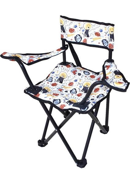 Sandalyesi Çocuk Uzay Desenli Beyaz Kılıfsız