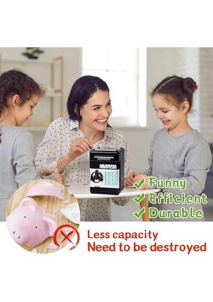 Dijital Kumbara Mini Atm 3 4 5+ Yaş Çocuklar Için Güvenli Para Bankası, Nakit Para Tasarruf Kutusu Erkek Kız Çocuklar Için Güvenli Para Kutusu, Doğum Günü Çocuk Bayramı Için Mükemmel Kumbara indirimleri