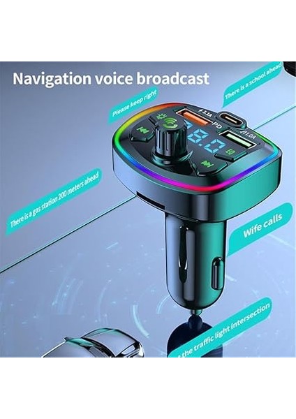 Minuto Q7 NR74 Rgb Renkli Fm Radyo Transmitter Mp3 Çalar Bluetooth 5.0 Çakmaklık Type-C Hızlı Şarj Aleti modelleri