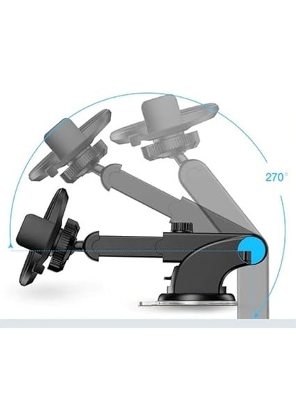 360 Derece Dönen Torpido Üstü Uzunluk Ayarlamalı Vantuzlu Teleskopik Araç Telefon Tutucu fiyatları