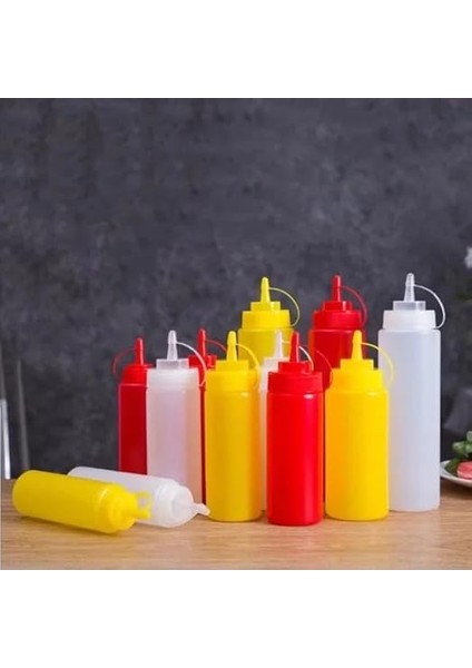 Home 2 Adet Sos Şişesi 700 ml Plastik Yağlık Sirkelik Ketçap Mayonez Sızdırmaz Sosluk Yağdanlık,bpa Içermez (Sarı) fiyatları