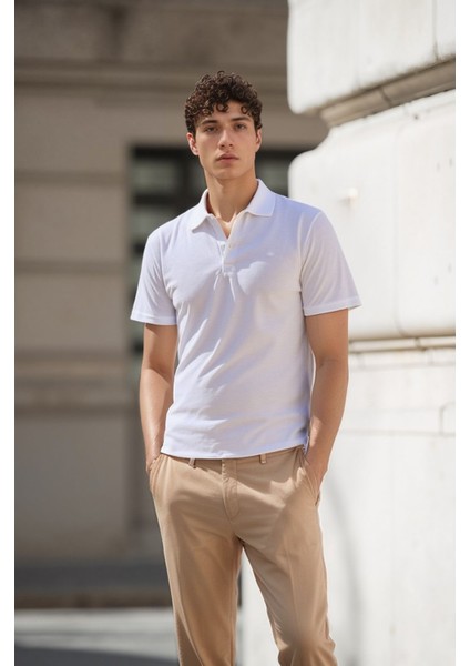 Erkek %100 Pamuklu Lakost Kumaş Regular Fit Polo Yaka T-Shirt fiyatları