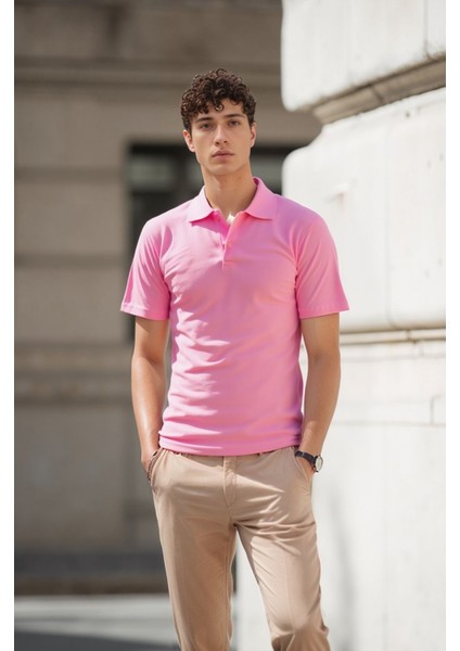 Erkek %100 Pamuklu Lakost Kumaş Regular Fit Polo Yaka T-Shirt fiyatları
