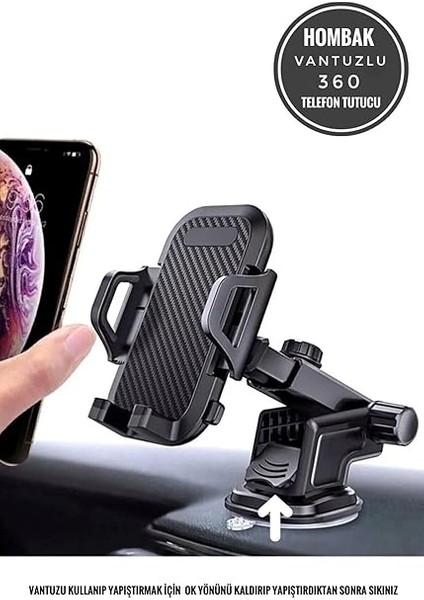 Uzayabilen Vantuzlu Cep Araç Telefon Tutucu Oto Araba Içi Telefon Tutacağı 360 fiyatları