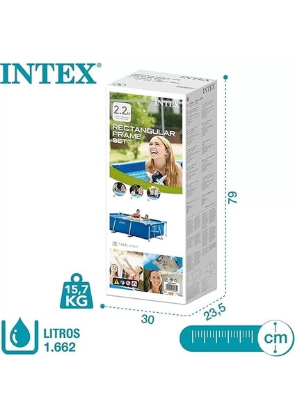 Intex 28270 Dikdörtgen Prefabrik Aile Havuzu 220X150X60CM modelleri