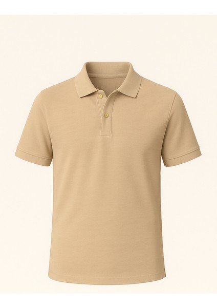 Erkek %100 Pamuklu Lakost Kumaş Regular Fit Polo Yaka T-Shirt