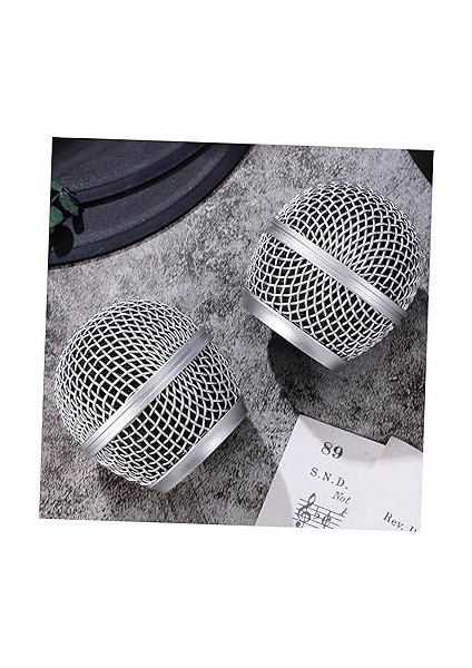 2 Adet Mikrofon Izgarası Mikrofon Küre Kafa Mikrofon Izgarası Kafa Mikrofon Standlı Kulaklıklar Mikrofon Kafası Yedek Synth Sapı Mikrofon Süngeri Kaz Boynu Plak Metal Gümüş fırsatları
