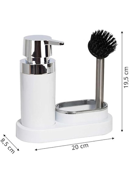 Polen Sıvı Sabunluk ve Fırça Mutfak Seti, Beyaz fiyatları