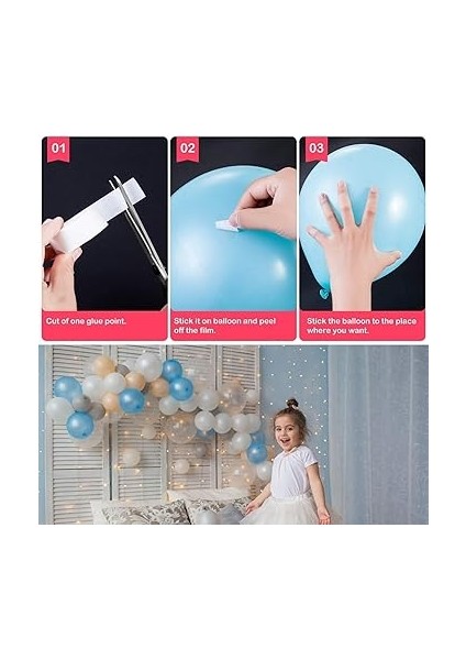Toys - 2 Adet Çift Taraflı Yapışkan Balon Yapıştırma Bandı, Sticker Damla Modeli ve Uçan Balon Aparatı Yapıştırıcı fiyatları