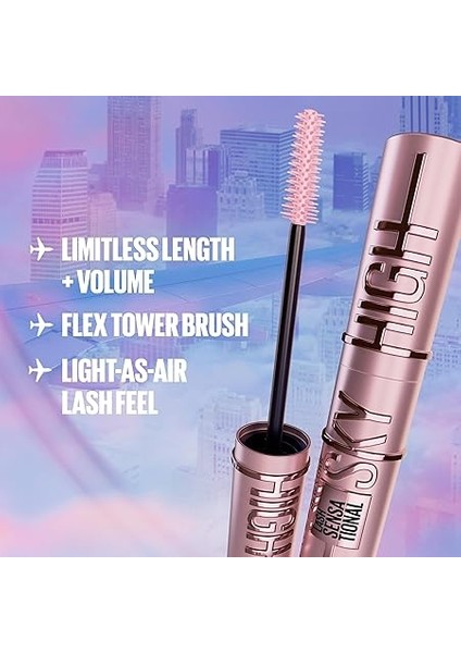Son Derece Uzun Kirpikler Için New York Siyah Maskara, Lash Sensational Sky High Maskara, Gerçek Kahverengi, 7.2 ml modelleri