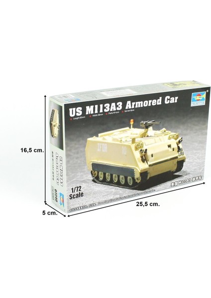 07240 1/72 Ölçek M113A3 Zırhlı Personel Taşıyıcı, Plastik Model Kiti