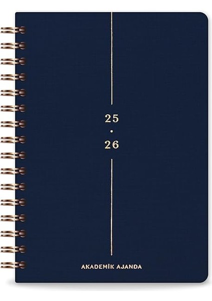 A5 Spiralli Keten 16 Aylık Akademik Ajanda - Lacivert modelleri