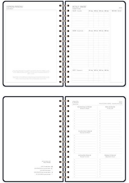 A5 Spiralli Keten 16 Aylık Akademik Ajanda - Lacivert indirimleri