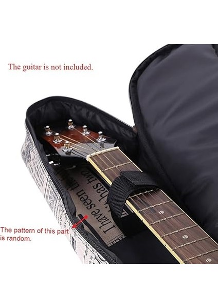 600D Suya Dayanıklı Oxford Kumaş Gazete Tarzı Çift Dikişli Yastıklı Sapanlar Gig Bag Gitar 40 Inç Akustik Klasik Halk Gitar Için Taşıma Çantası modelleri