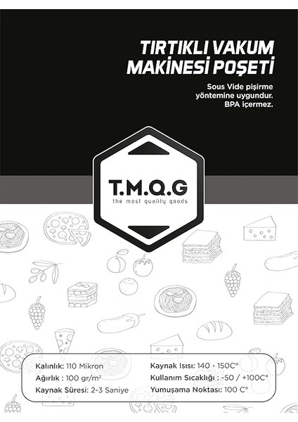 100 Adet Tırtıklı Vakum Makinesi Poşeti Torbası (Seçenekli) (20X25CM) fiyatları