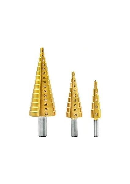 3lü Set Paslanmaz Kademeli Matkap Ucu Sac Delme Uç Sac Delgi Set fiyatları