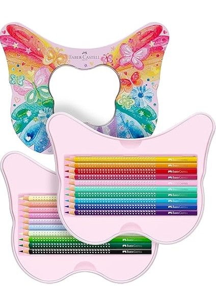 Sparkle Boya Kalemi, 20’li, Kelebek Şeklinde Metal Kutu, Efektli ve Pastel Renkler, Kırılmaya Dayanıklı Uçlar, Özel Kelebek Etiketi Içerir indirimleri