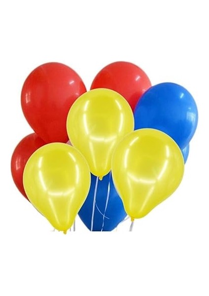 30 Ad Metalik Kırmızı-Sarı-Koyu Mavi Lacivert Balon Helyumla Uçan fiyatları