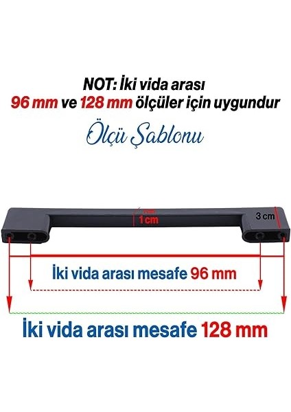 Adet (Sert Plastik) Köprü 128 mm Siyah Mobilya Mutfak Çekmece Dolabı Dolap Kulbu Kulpu Kulpları fiyatları