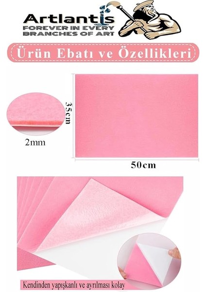 Yapışkanlı Keçe 35X50 cm 3 Adet 2.0 mm Kendinden Yapışkanlı Renkli Hobi Keçesi Elişi Keçe Kumaşı Anasınıfı fiyatları