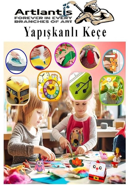 Yapışkanlı Keçe 35X50 cm 3 Adet 2.0 mm Kendinden Yapışkanlı Renkli Hobi Keçesi Elişi Keçe Kumaşı Anasınıfı modelleri