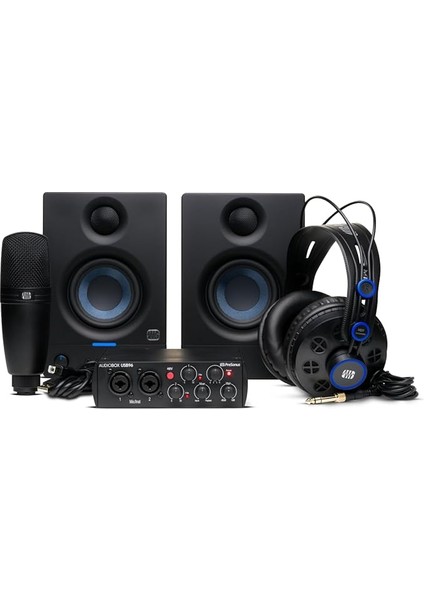 Audiobox USB 96 Complete Bundle, Profesyonel Kayıt Seti (Ses Kartı, Kulaklık, Mikrofon, Hoparlör ve Yazılım)