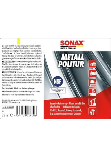 Metal Cilası 75 ml modelleri