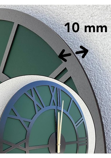 Yaprak Yeşil Roma Dekoratif Duvar Saati 50X50 Cm,salon Saati,oturma Odası Saati,el Yapımı Saat fırsatları