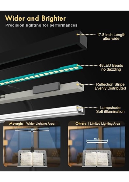 LED Müzik Standı Işıkları Pille Çalışan Klipsli Kuyruklu Piyano Için Piyano Işığı Kuyruklu Piyano Için Lambalar Müzisyenler Için Klipsli Işık Sanatçılar Ma Podyum Işığı Pille Çalışan fırsatları