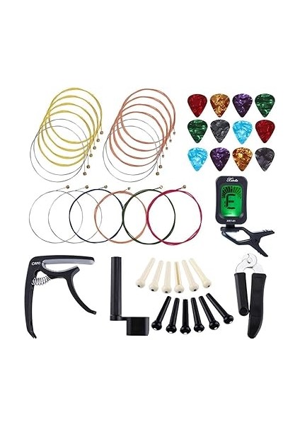 Gitar Telleri C Kiti Gitar Aksesuarları Kiti Gitar Çalma Bakım Aracı Yeni Başlayanlar Için Çok Renkli fiyatları