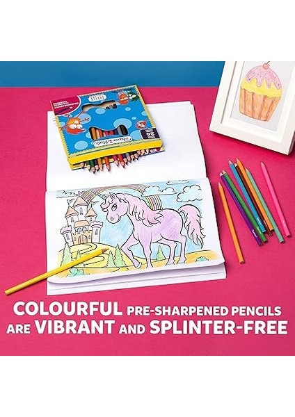 Mate Çocuk Boya Kalemi Önceden Kesilmiş Renkli Kalemler, Renk Çeşitliliği, 24 Kalem fiyatları