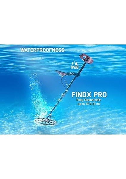 Fındx Pro Yetişkinler Için Metal Dedektörü, Altın Için Profesyonel Tamamen Su Geçirmez Metal Dedektörü, Pinpoint, USB Şarj Edilebilir, Arkadan Aydınlatmalı LCD (Kulaklıklı Komple Kit, Taşıma fiyatları